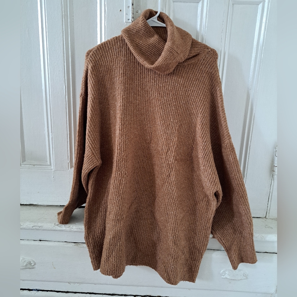 Mango Oversized Brown Knit Sweater